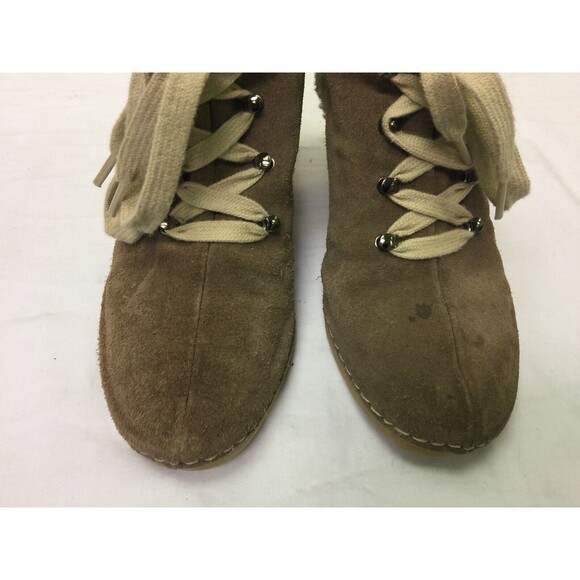 Bettye Muller Women wedged brown suede Lace Up Wedge Bootie size EUR 37 - Picture 8 of 10